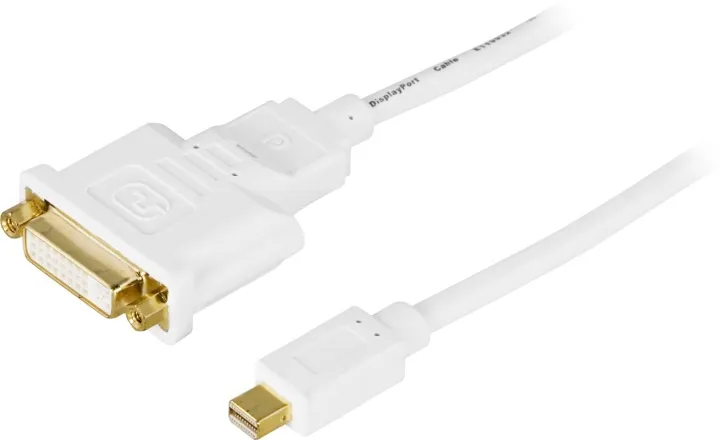 Alternativ bild 0 för Deltaco mini DisplayPort till DVI-I kabel, ha-ho, 1m, vit