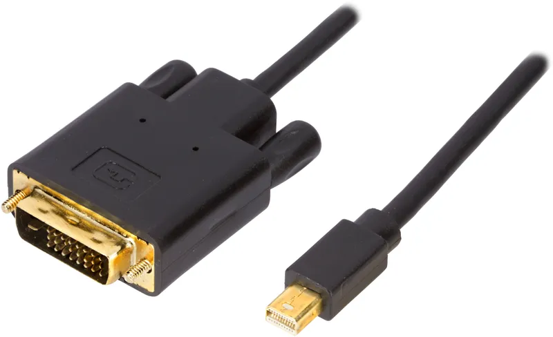 Bild 1 för Deltaco Mini-DisplayPort till DVI-kabel 2m - Svart