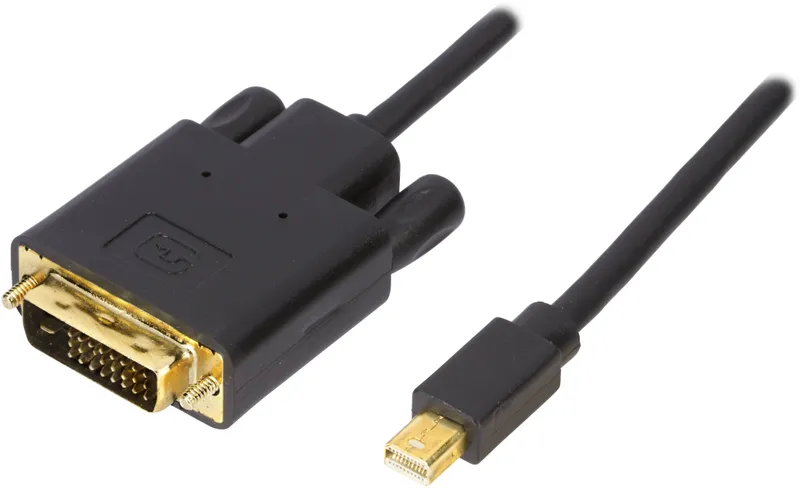 Bild 2 för Deltaco Mini-DisplayPort till DVI-kabel 2m - Svart