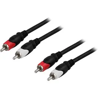Produktfoto för DELTACO MM-109 - Ljudkabel - RCA x 2 hane till RCA x 2 hane - 1 m