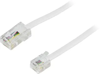 Produktfoto för Deltaco Modularkabel RJ45 (8P4C) till RJ11 (6P4C) 1m - Vit