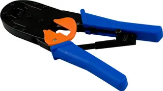 Produktfoto för Deltaco Modularverktyg för 4/6/8-pin med avbitare/avskalare, metall/plast, blå/svart/orange