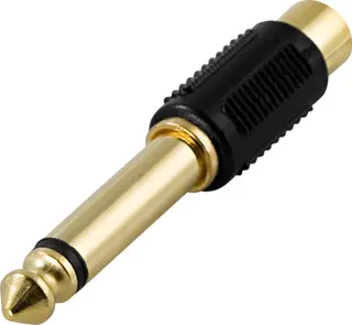 Produktfoto för DELTACO multimedia-adapter, RCA ho till 6,3mm ha, mono