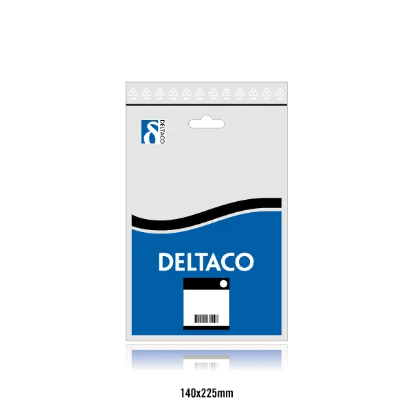 Bild 1 för DELTACO Nätkabel, DEL-109, CEE 7/7 (hane), rak till IEC 60320 C13, rak, AC 250 V, 10 A, 2 m, svart