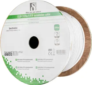 Produktfoto för Deltaco Nätverkskabel Cat 6a F/ftp Vit 100m