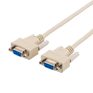 Produktfoto för Deltaco Nollmodem Db9 Female- Db9 Female 2m 9 Pin D-sub (db-9) Hona 9 Pin D-sub (db-9) Hona