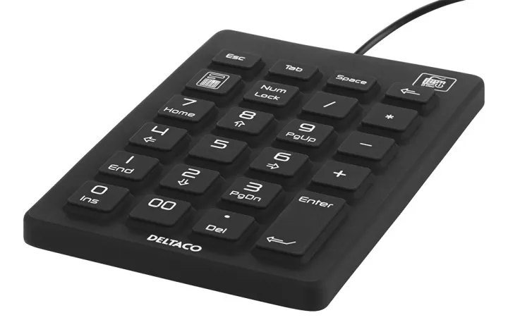 Alternativ bild 0 för Deltaco Numeric Keypad Silicone Black - Numpad - Svart