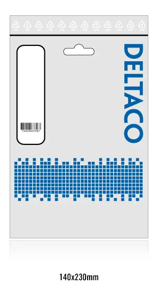 Produktfoto för DELTACO ojordad apparatkabel, 2m, CEE 7/16 - IEC 60320 C7, svart