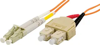 Produktfoto för DELTACO OM1 fiberkabel, LC - SC, duplex, UPC, 62,5/125, 1,5m, orange