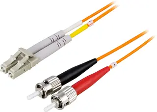 Produktfoto för DELTACO OM1 fiberkabel, LC - ST, duplex, UPC, 62,5/125, 1m, orange
