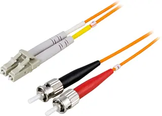 Produktfoto för DELTACO OM1 fiberkabel, LC - ST, duplex, UPC, 62,5/125, 3m, orange