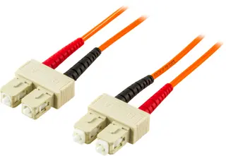 Produktfoto för DELTACO OM1 fiberkabel, SC - SC, duplex, UPC, 62,5/125, 5m, orange