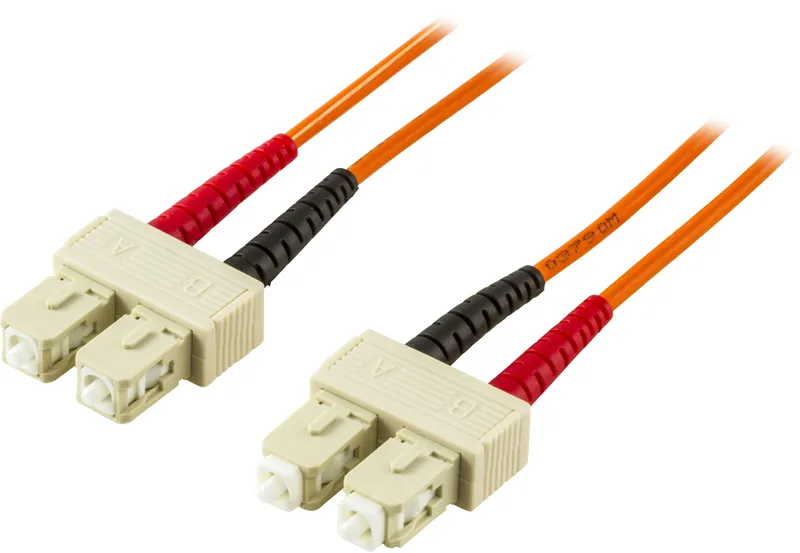 Bild 2 för DELTACO OM1 fiberkabel, SC - SC, duplex, UPC, 62,5/125, 5m, orange