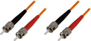 Produktfoto för DELTACO OM1 fiberkabel, ST - ST, duplex, UPC, 62,5/125, 1m, orange