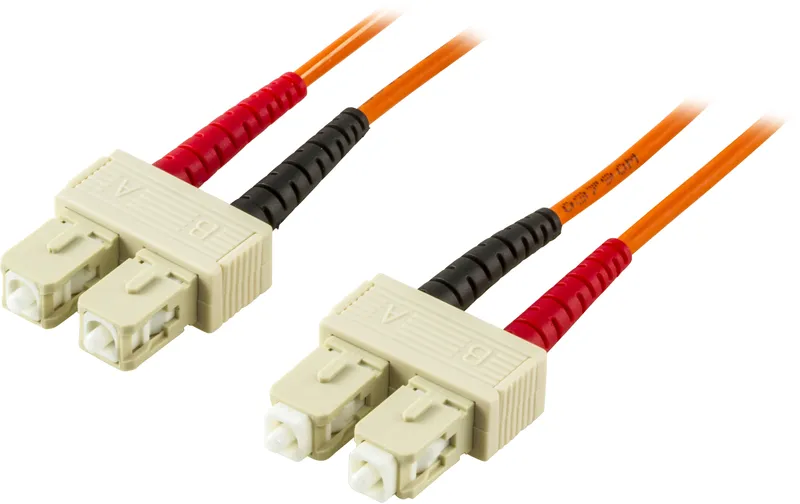 Bild 2 för DELTACO OM2 fiberkabel, SC - SC, duplex, UPC, 50/125, 1m, orange