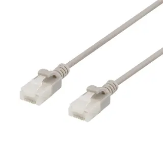 Produktfoto för DELTACO - Patch-kabel - RJ-45 (hane) till RJ-45 (hane) - 1 m - UTP - CAT 6a - halogenfri, formpressad, hakfri - grå