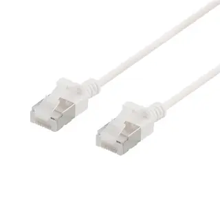Produktfoto för DELTACO - Patch-kabel - RJ-45 (hane) till RJ-45 (hane) - 50 cm - U/FTP - CAT 6a - halogenfri, formpressad, hakfri - vit