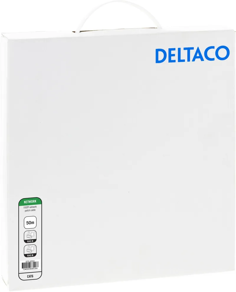 Bild 2 för DELTACO - Patch-kabel - RJ-45 (hane) till RJ-45 (hane) - 50 m - F/UTP (folieöverdraget oskärmat tvinnat par) - CAT 6 - startad - vit