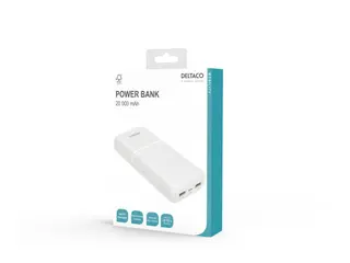 Produktfoto för Deltaco PB-C1006 PowerBank - Vit - 20000 mAh