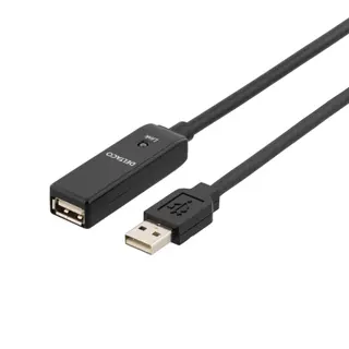 Produktfoto för Deltaco Prime aktiv USB 2.0 Förlängningskabel, ha - ho 5m - Svart