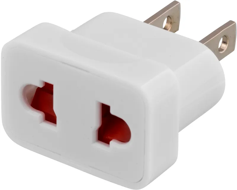 Bild 2 för Deltaco reseadapter, EU till US, ojordad, 110-250V, 10A, vit