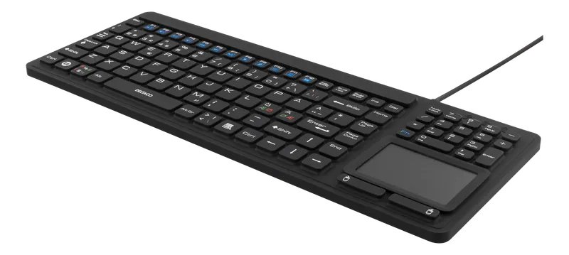 Bild 1 för Deltaco rubberized keyboard with touchpad IP68 1 - Tangentbord - Nordisk - Svart