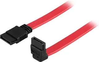 Produktfoto för DELTACO SATA/SAS-kabel, vinklad(ner)-rak, 0,5m (SATA-05A)