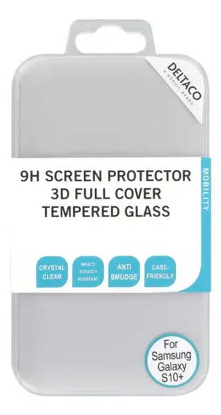 Produktfoto för Deltaco screen protector Galaxy S10+ 3D curved