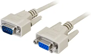 Produktfoto för Deltaco Seriell Kabel 2m 9 Pin D-sub (db-9) Hane 9 Pin D-sub (db-9) Hona