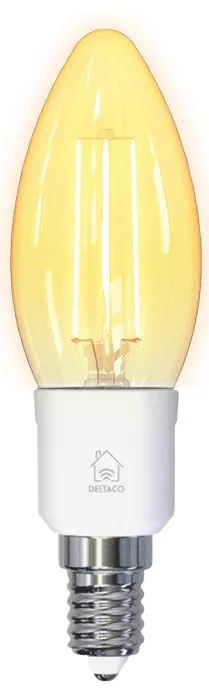 Alternativ bild 0 för Deltaco SMART HOME FILAMENT LED-lampa, E14, WiFI, 4.5W, 1800K-6500K, vit