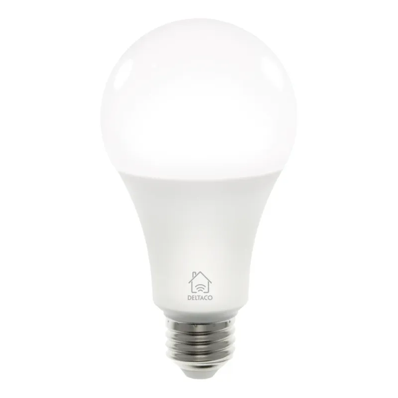 Alternativ bild 0 för Deltaco Smart Home LED-lampa E27 / WiFi / 9W / 2700K-6500K / Dimbar / vit