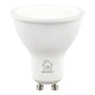 Produktfoto för Deltaco Smart Home LED-lampa GU10 / WiFi / 4.5W / 2700K-6500K / Dimbar