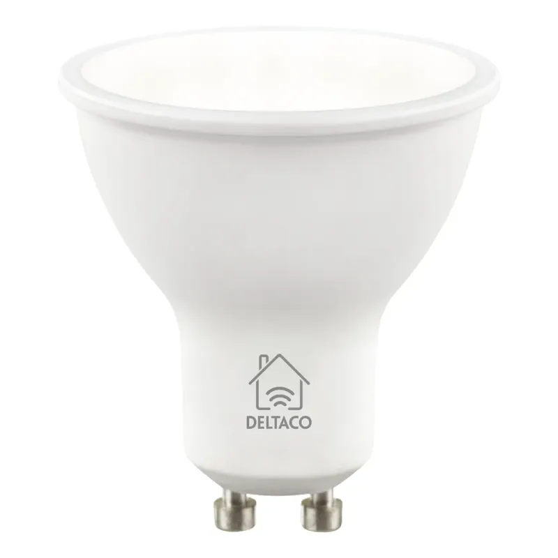 Alternativ bild 0 för Deltaco Smart Home LED-lampa GU10 / WiFi / 4.5W / 2700K-6500K / Dimbar