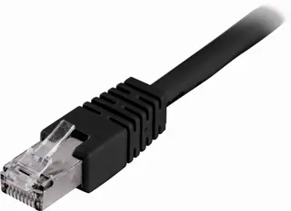 Produktfoto för DELTACO STP-625S - Patch-kabel - RJ-45 (hane) till RJ-45 (hane) - 25 m - F/UTP (folieöverdraget oskärmat tvinnat par) - CAT 6 - formpressad - svart