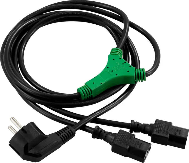 Bild 2 för Deltaco Strömdelare 2m C13 Coupler Svart