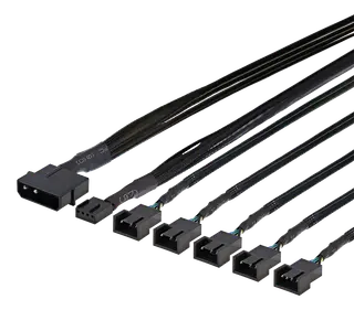 Produktfoto för DELTACO - Strömdelare - 4-stifts PWM (hona) till 4-stifts PWM (hane) - 45 cm