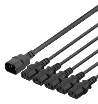 Produktfoto för DELTACO - Strömdelare - IEC 60320 C14 till IEC 60320 C13 - 250 V - 10 A - 3 m - svart
