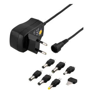 Produktfoto för Deltaco strømadapter 230V til 3-12V DC 600mAh uds