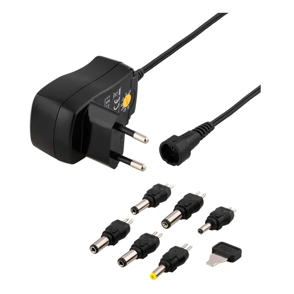 Alternativ bild 0 för Deltaco strømadapter 230V til 3-12V DC 600mAh uds