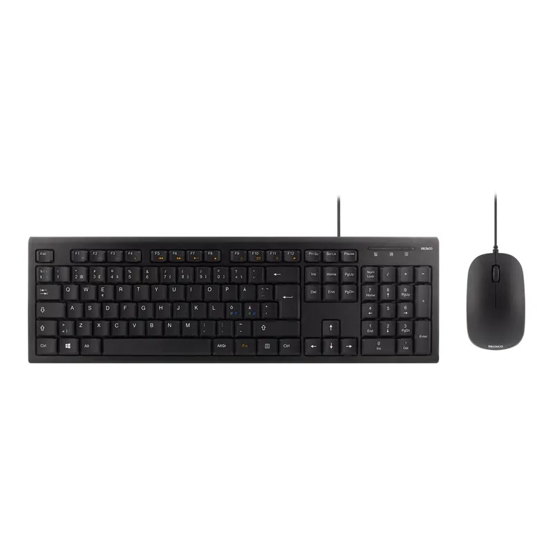 Bild 2 för DELTACO Tangentbords-kit med mus, PAN Nordisk layout, USB, svart