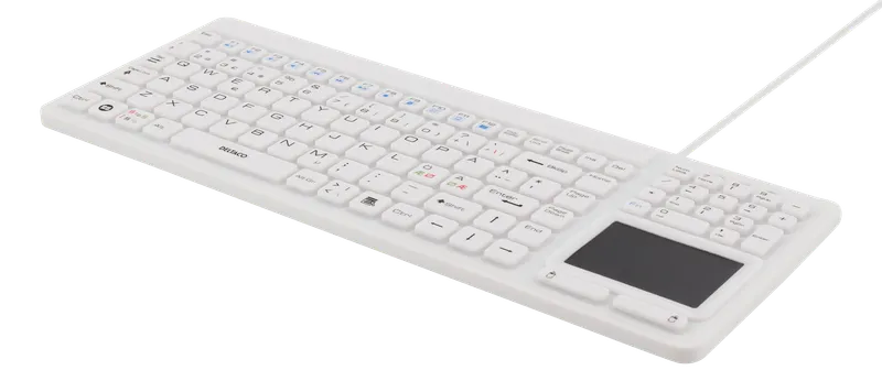 Bild 1 för DELTACO TB-506 - Tangentbord - med pekplatta - USB - Nordisk - vit