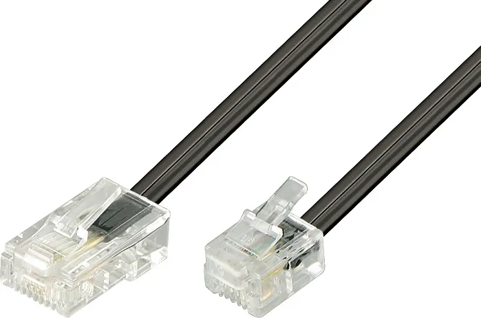 Alternativ bild 0 för Deltaco Telefonkabel 3m Rj-45 Rj-11