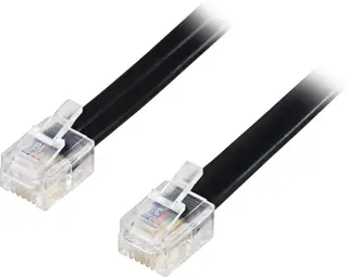 Produktfoto för DELTACO - Telefonkabel - RJ-12 (hane) till RJ-12 (hane) - 2 m - svart