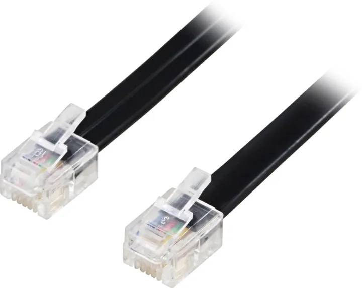 Alternativ bild 0 för DELTACO - Telefonkabel - RJ-12 (hane) till RJ-12 (hane) - 2 m - svart