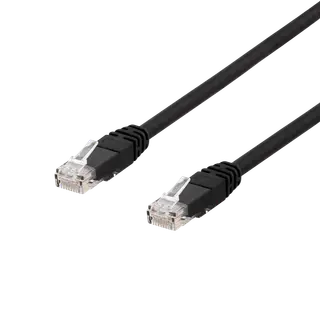 Produktfoto för DELTACO TP-61SAU - Patchkabel - RJ-45 (han) til RJ-45 (han) - 1 m - UTP - CAT 6a - sort