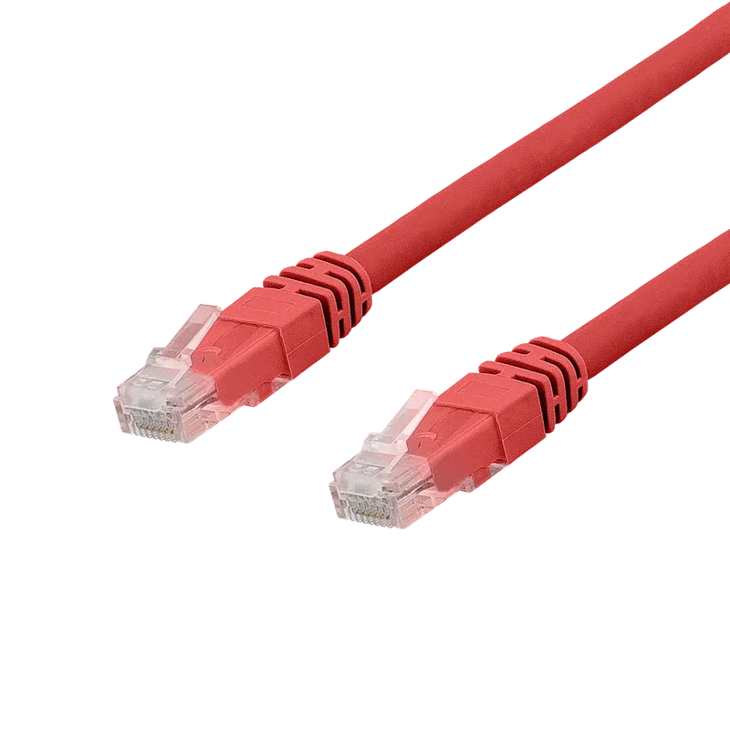 Bild 1 för DELTACO TP-65RAU - Patch-kabel - RJ-45 (hane) till RJ-45 (hane) - 5 m - UTP - CAT 6a - halogenfri, formpressad - röd