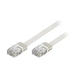 Produktfoto för DELTACO TP-67V-FL - Patch-kabel - RJ-45 (hane) till RJ-45 (hane) - 7 m - UTP - CAT 5e - formpressad, platt - vit