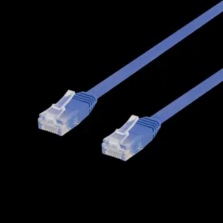 Produktfoto för Deltaco U/UTP Cat6 patch cable, flat, 0.5m, 250MHz, blue