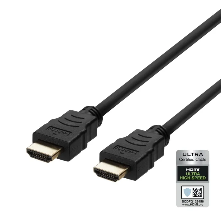 Alternativ bild 0 för DELTACO - Ultra High Speed - HDMI-kabel - HDMI hane till HDMI hane - 2 m - svart - 4K120Hz stöd, 8K60Hz stöd