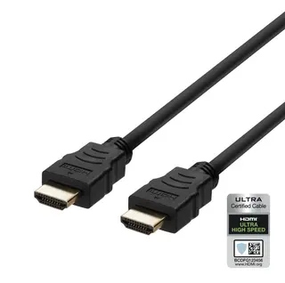 Produktfoto för Deltaco Ultra High Speed HDMI till HDMI, 8K, 0.5m - Svart
